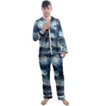 House Waves Storm Men s Long Sleeve Satin Pajamas Set