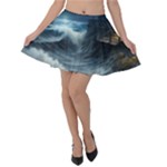 House Waves Storm Velvet Skater Skirt