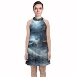 House Waves Storm Velvet Halter Neckline Dress 