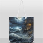 House Waves Storm Full Print Rope Handle Tote (Large)