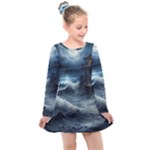 House Waves Storm Kids  Long Sleeve Dress