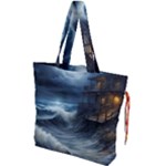 House Waves Storm Drawstring Tote Bag