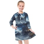 House Waves Storm Kids  Quarter Sleeve Shirt Dress