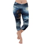 House Waves Storm Lightweight Velour Capri Yoga Leggings