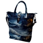 House Waves Storm Buckle Top Tote Bag