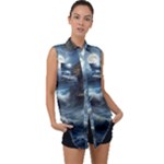 House Waves Storm Sleeveless Chiffon Button Shirt