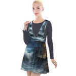 House Waves Storm Plunge Pinafore Velour Dress