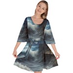 House Waves Storm Velour Kimono Dress