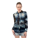House Waves Storm Long Sleeve Chiffon Shirt