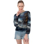 House Waves Storm Banded Bottom Chiffon Top
