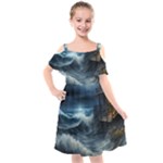 House Waves Storm Kids  Cut Out Shoulders Chiffon Dress