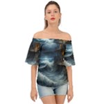 House Waves Storm Off Shoulder Short Sleeve Top