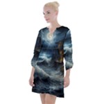 House Waves Storm Open Neck Shift Dress