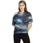 House Waves Storm One Shoulder Cut Out T-Shirt