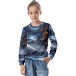 House Waves Storm Kids  Long Sleeve T-Shirt with Frill 