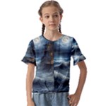 House Waves Storm Kids  Cuff Sleeve Scrunch Bottom T-Shirt