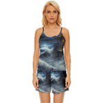 House Waves Storm Satin Pajama Short Set