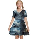 House Waves Storm Kids  Short Sleeve Tiered Mini Dress