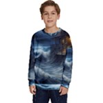 House Waves Storm Kids  Crewneck Sweatshirt