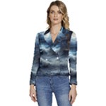 House Waves Storm Women s Long Sleeve Revers Collar Cropped Jacket