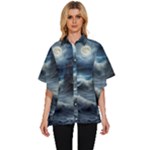 House Waves Storm Women s Batwing Button Up Shirt