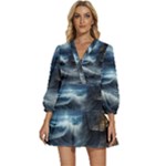 House Waves Storm V-Neck Placket Mini Dress