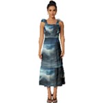 House Waves Storm Tie-Strap Tiered Midi Chiffon Dress