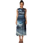 House Waves Storm Sleeveless Round Neck Midi Dress