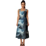 House Waves Storm Square Neckline Tiered Midi Dress