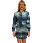 House Waves Storm Womens Long Sleeve Shirt Dress