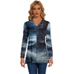 House Waves Storm Long Sleeve Drawstring Hooded Top