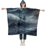 House Waves Storm Women s Hooded Rain Ponchos