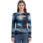 House Waves Storm Women s Cut Out Long Sleeve T-Shirt