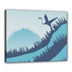 Swan Flying Bird Wings Waves Grass Canvas 20  x 16  (Stretched)