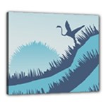 Swan Flying Bird Wings Waves Grass Canvas 24  x 20  (Stretched)