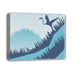 Swan Flying Bird Wings Waves Grass Deluxe Canvas 14  x 11  (Stretched)