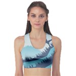 Swan Flying Bird Wings Waves Grass Fitness Sports Bra