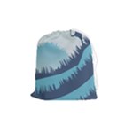 Swan Flying Bird Wings Waves Grass Drawstring Pouch (Medium)