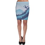 Swan Flying Bird Wings Waves Grass Bodycon Skirt
