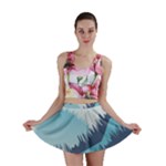 Swan Flying Bird Wings Waves Grass Mini Skirt