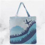 Swan Flying Bird Wings Waves Grass Grocery Tote Bag