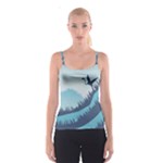 Swan Flying Bird Wings Waves Grass Spaghetti Strap Top