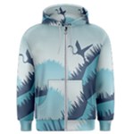 Swan Flying Bird Wings Waves Grass Men s Zipper Hoodie