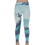 Swan Flying Bird Wings Waves Grass Classic Yoga Leggings