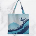 Swan Flying Bird Wings Waves Grass Zipper Grocery Tote Bag