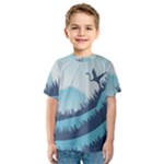 Swan Flying Bird Wings Waves Grass Kids  Sport Mesh T-Shirt