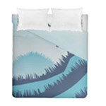 Swan Flying Bird Wings Waves Grass Duvet Cover Double Side (Full/ Double Size)