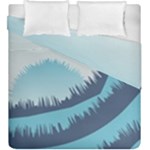 Swan Flying Bird Wings Waves Grass Duvet Cover Double Side (King Size)