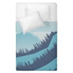 Swan Flying Bird Wings Waves Grass Duvet Cover Double Side (Single Size)