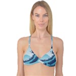 Swan Flying Bird Wings Waves Grass Reversible Tri Bikini Top